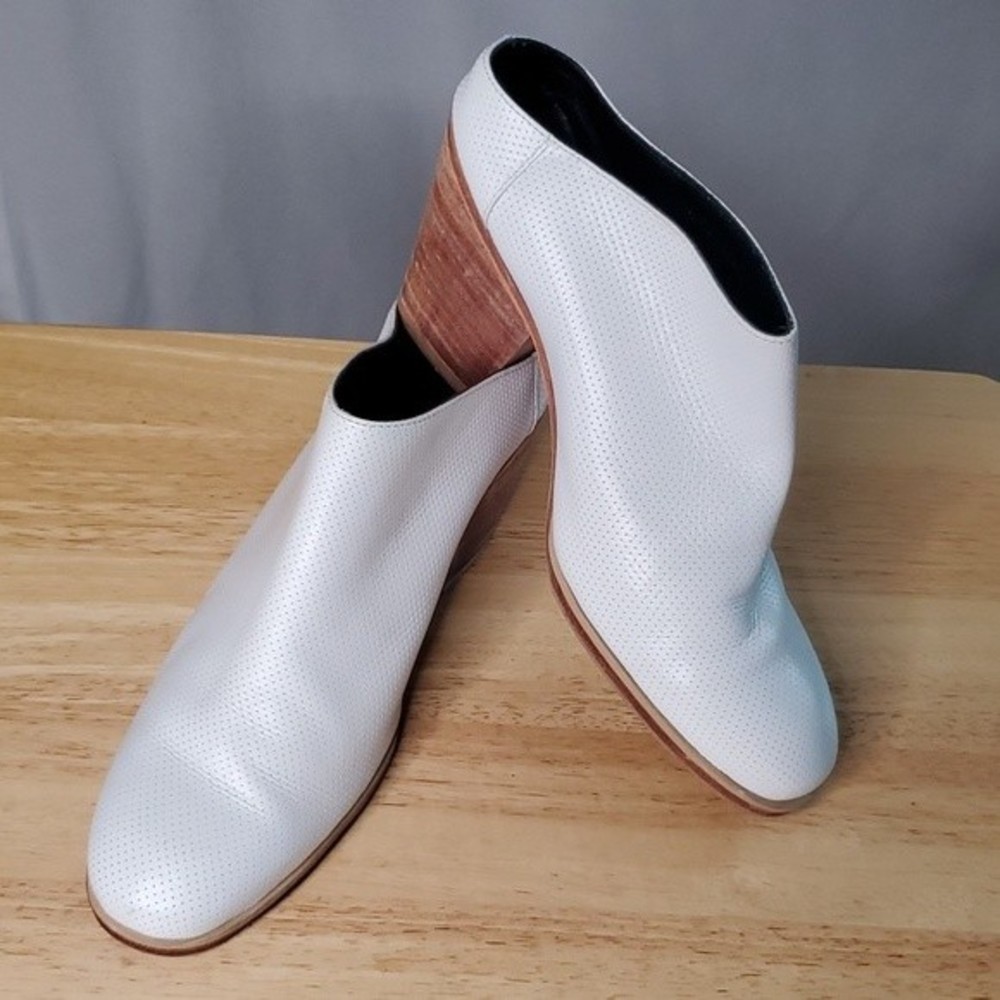 Heeled Clogs by Rachel Comey Kidskin Leather White Size 9.5